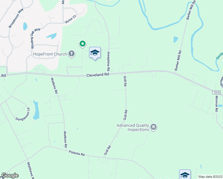 map of restaurants, bars, coffee shops, grocery stores, and more near 116 Academy Lane in Clayton