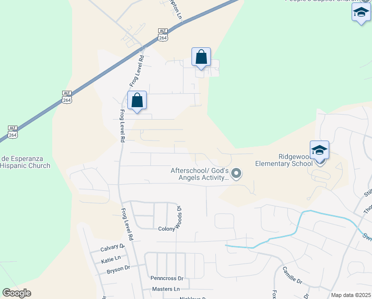 map of restaurants, bars, coffee shops, grocery stores, and more near 740 Megan Drive in Greenville