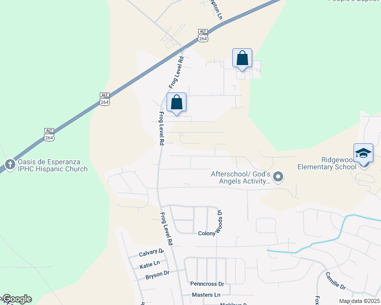 map of restaurants, bars, coffee shops, grocery stores, and more near 832 Megan Drive in Greenville