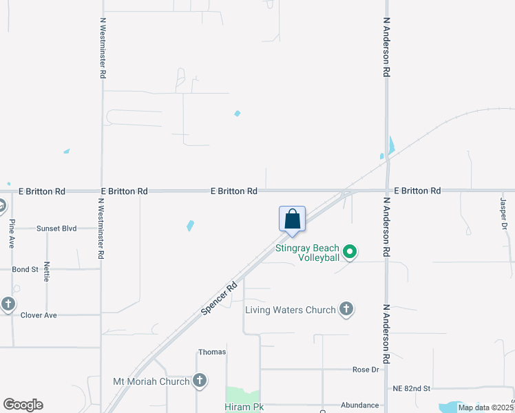 map of restaurants, bars, coffee shops, grocery stores, and more near 11566 East Britton Road in Jones