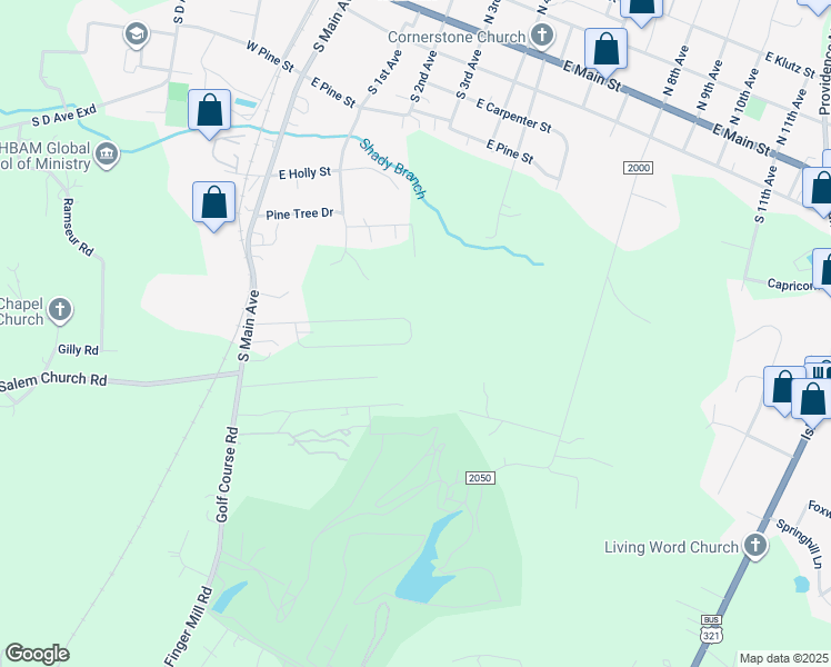 map of restaurants, bars, coffee shops, grocery stores, and more near 301 Old Tavern Lane in Maiden