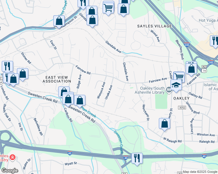 map of restaurants, bars, coffee shops, grocery stores, and more near 15 Unaka Avenue in Asheville