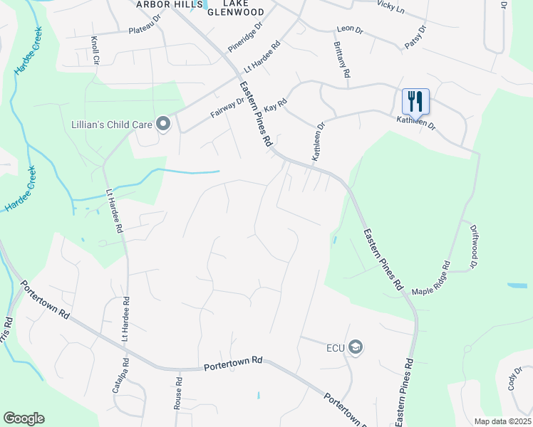 map of restaurants, bars, coffee shops, grocery stores, and more near 885 Brandy Creek Drive in Greenville