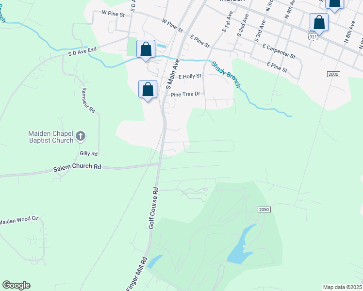 map of restaurants, bars, coffee shops, grocery stores, and more near 311 Old Tavern Lane in Maiden