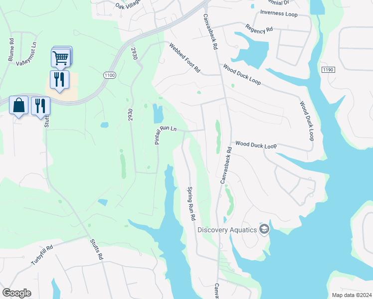 map of restaurants, bars, coffee shops, grocery stores, and more near 121 Spring Run Road in Mooresville
