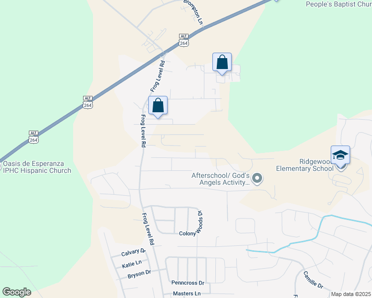 map of restaurants, bars, coffee shops, grocery stores, and more near 816 Megan Drive in Greenville