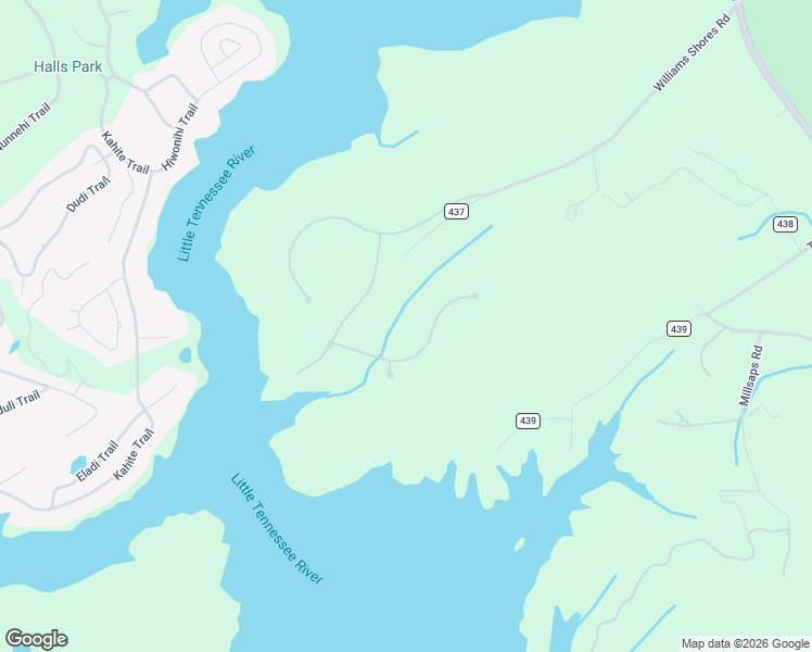 map of restaurants, bars, coffee shops, grocery stores, and more near 145 Volunteer Lane in Vonore