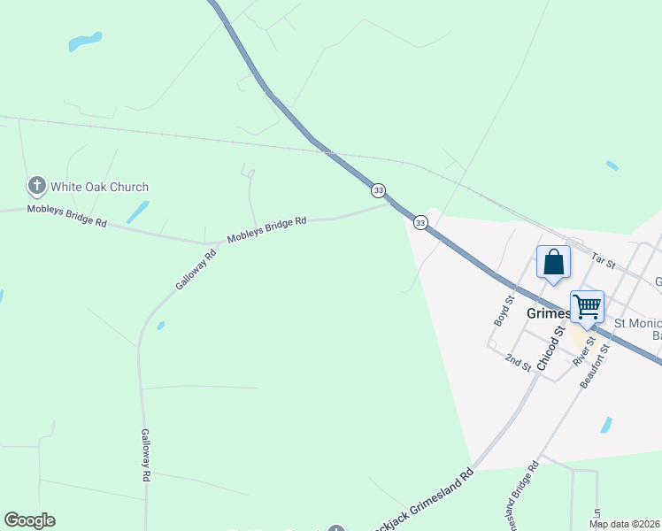 map of restaurants, bars, coffee shops, grocery stores, and more near 4334 Overpass Lane in Grimesland