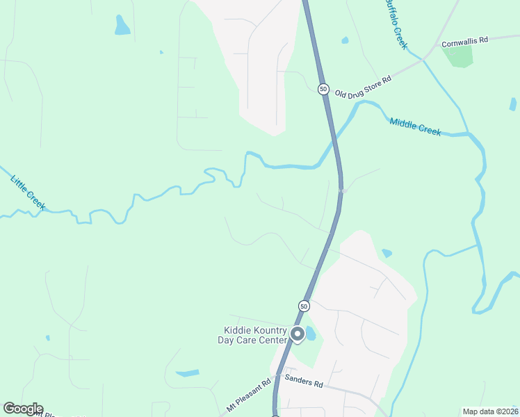 map of restaurants, bars, coffee shops, grocery stores, and more near 221 Tamworth Drive in Johnston County