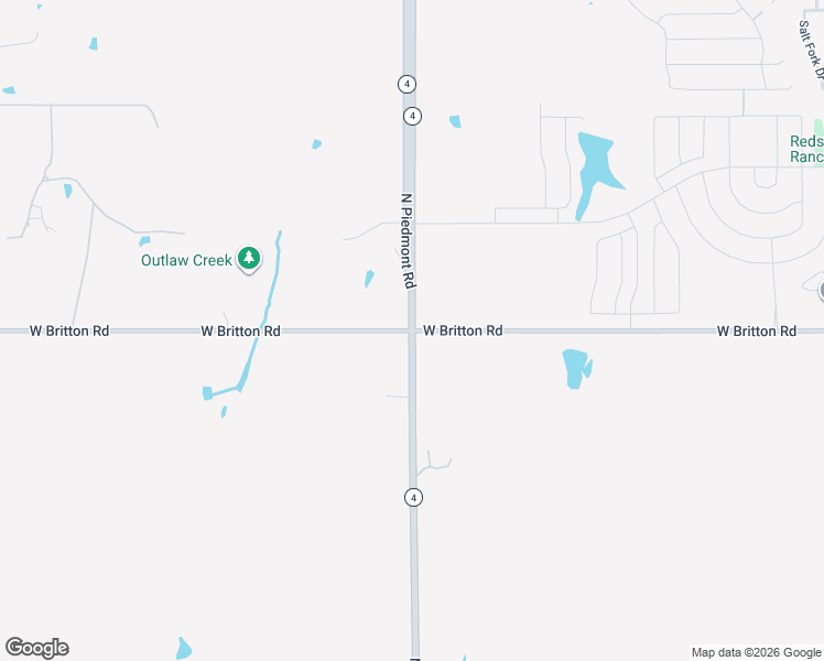 map of restaurants, bars, coffee shops, grocery stores, and more near 9401 North Piedmont Road in Yukon