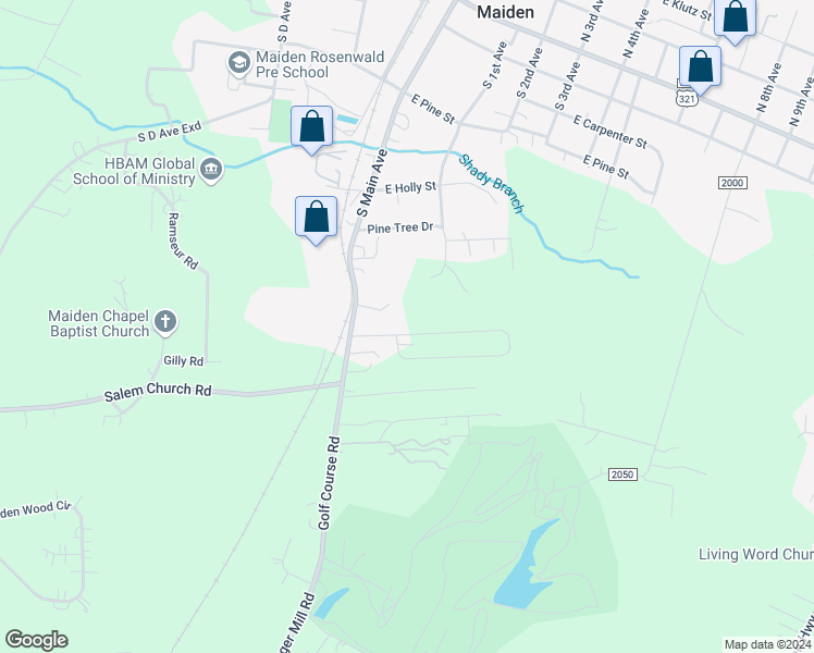 map of restaurants, bars, coffee shops, grocery stores, and more near 311 Old Tavern Lane in Maiden