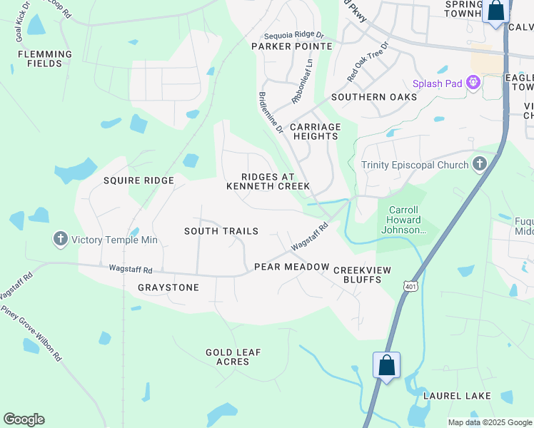map of restaurants, bars, coffee shops, grocery stores, and more near 901 Leatherstone Lane in Fuquay Varina