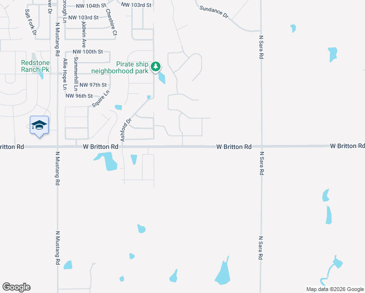 map of restaurants, bars, coffee shops, grocery stores, and more near 10914 West Britton Road in Yukon