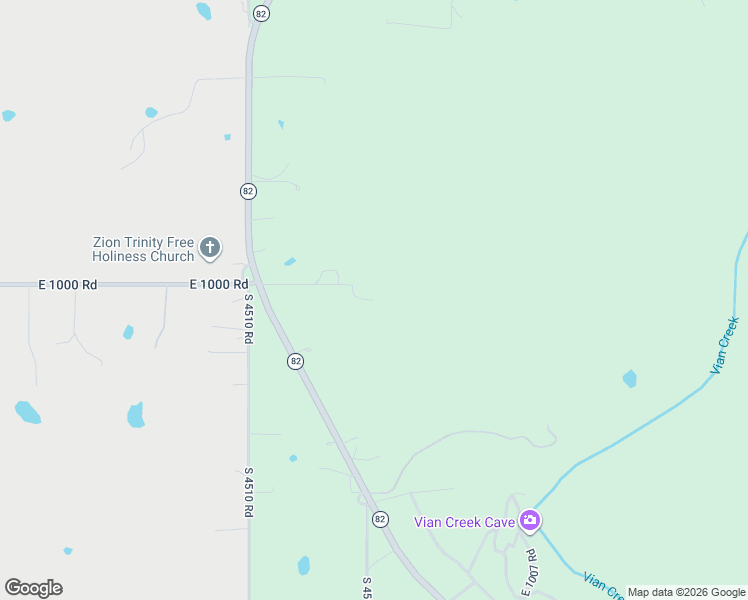 map of restaurants, bars, coffee shops, grocery stores, and more near 453725 East 1000 Road in Vian