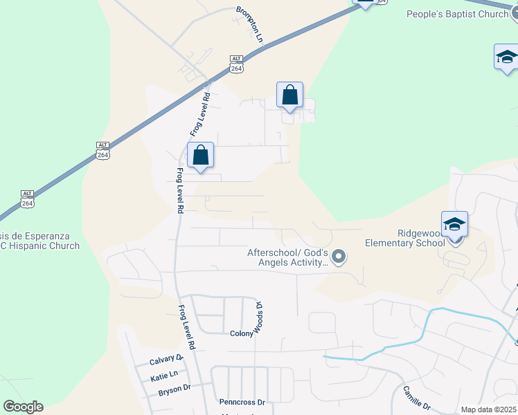 map of restaurants, bars, coffee shops, grocery stores, and more near 740 Megan Drive in Greenville