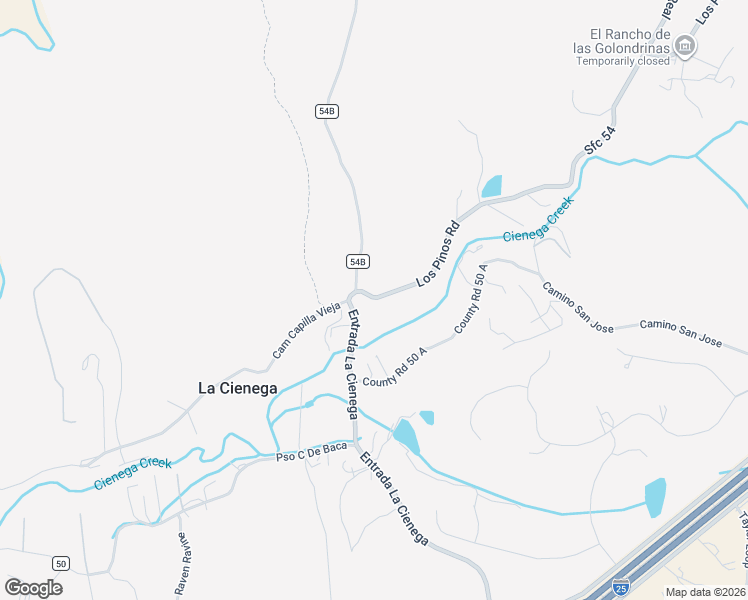 map of restaurants, bars, coffee shops, grocery stores, and more near 442 Los Pinos Road in Santa Fe