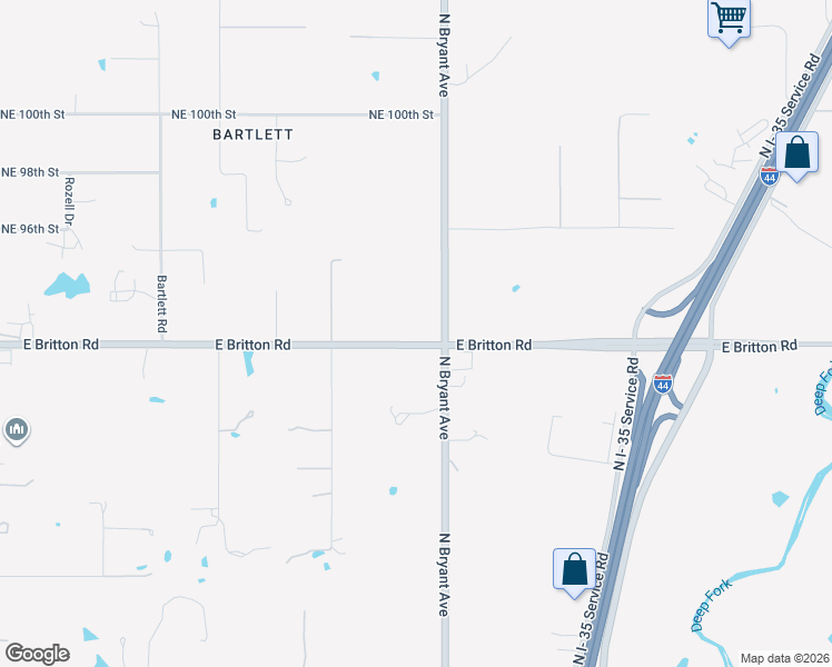 map of restaurants, bars, coffee shops, grocery stores, and more near 2917 East Britton Road in Oklahoma City