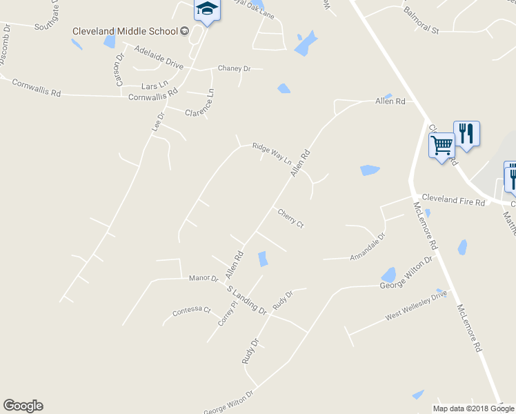 map of restaurants, bars, coffee shops, grocery stores, and more near 706 Allen Road in Clayton