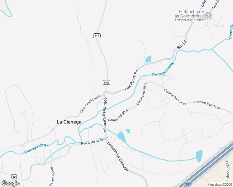 map of restaurants, bars, coffee shops, grocery stores, and more near 442 Los Pinos Road in Santa Fe