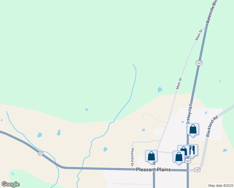map of restaurants, bars, coffee shops, grocery stores, and more near 80-98 Burress Lane in Pleasant Plains