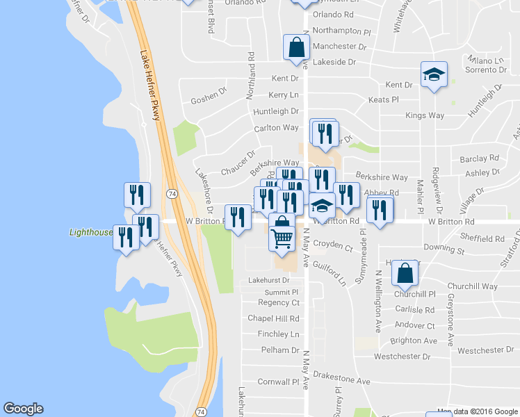 map of restaurants, bars, coffee shops, grocery stores, and more near 3000 Abbey Road in The Village