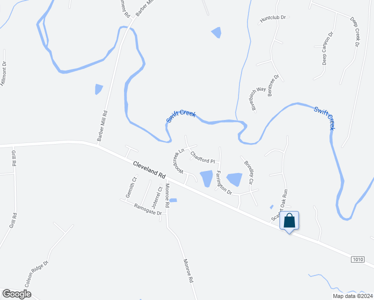 map of restaurants, bars, coffee shops, grocery stores, and more near 226 Woodcreek Lane in Clayton