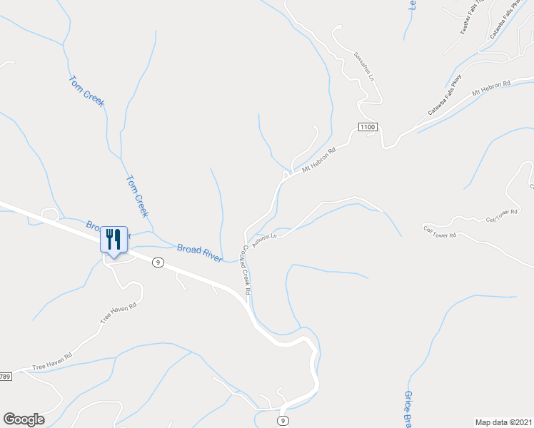 map of restaurants, bars, coffee shops, grocery stores, and more near 435 Crooked Creek Road in Black Mountain