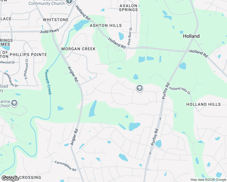 map of restaurants, bars, coffee shops, grocery stores, and more near 1100 Arden Trace Court in Fuquay-Varina