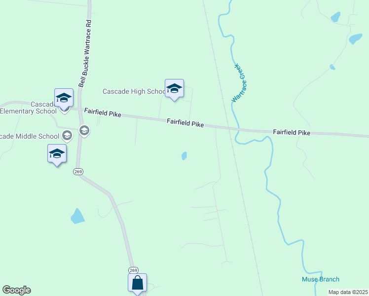 map of restaurants, bars, coffee shops, grocery stores, and more near 3042 Fairfield Pike in Bell Buckle