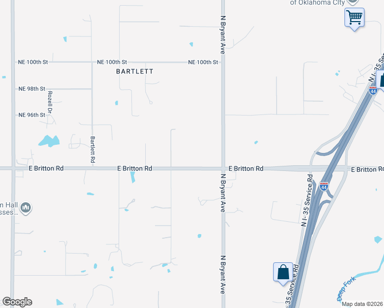 map of restaurants, bars, coffee shops, grocery stores, and more near 2917 East Britton Road in Oklahoma City