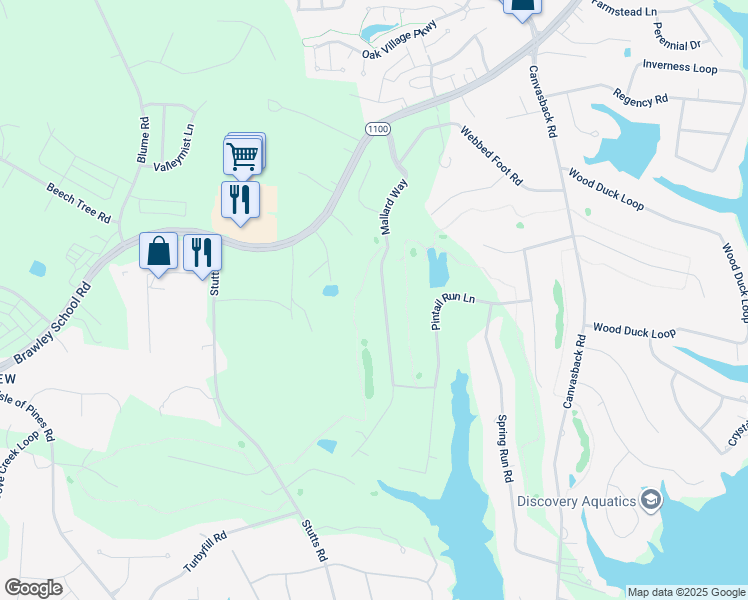 map of restaurants, bars, coffee shops, grocery stores, and more near 216 Mallard Way in Mooresville