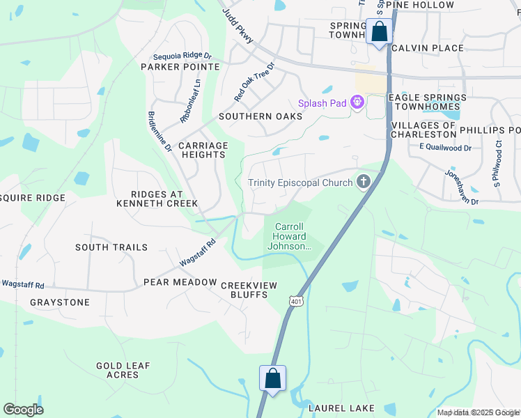 map of restaurants, bars, coffee shops, grocery stores, and more near 685 Citrus Petal Road in Fuquay Varina