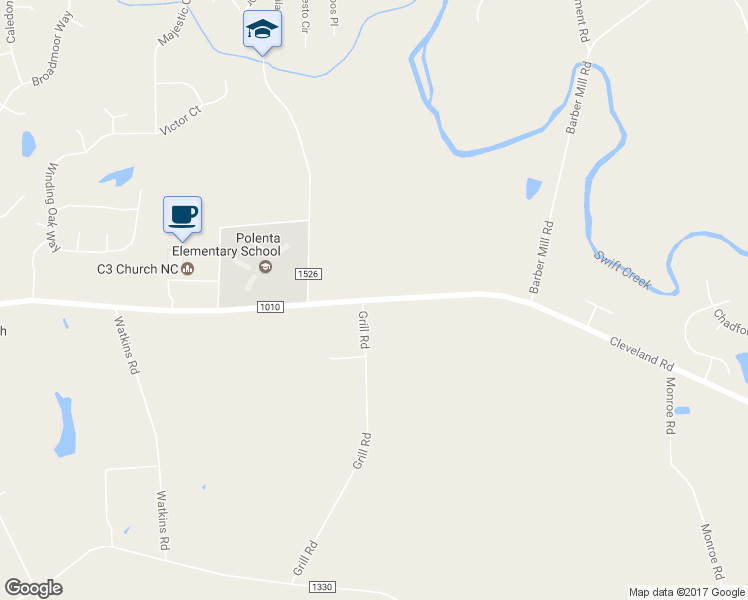 map of restaurants, bars, coffee shops, grocery stores, and more near 7792 Cleveland Road in Clayton