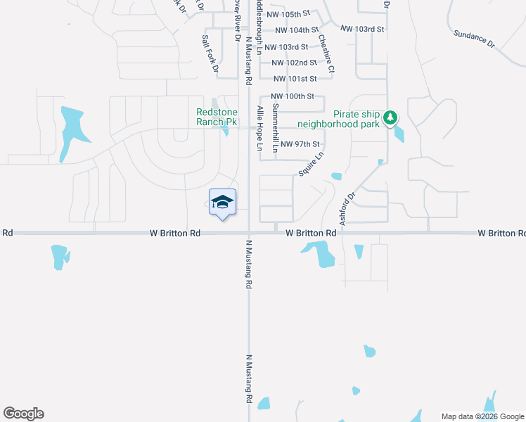 map of restaurants, bars, coffee shops, grocery stores, and more near 11313 Northwest 94th Terrace in Yukon