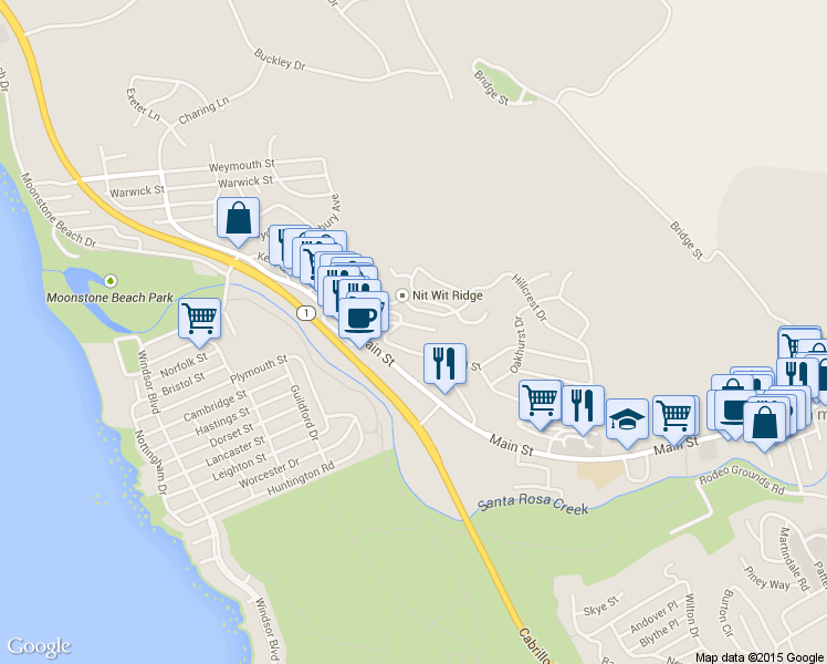 map of restaurants, bars, coffee shops, grocery stores, and more near 924 Sheffield Street in Cambria