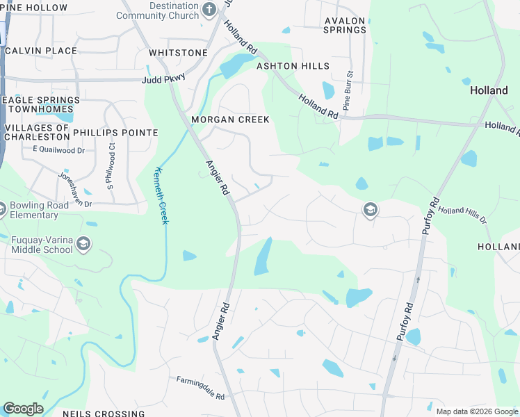 map of restaurants, bars, coffee shops, grocery stores, and more near 997 Deaton Drive in Fuquay-Varina