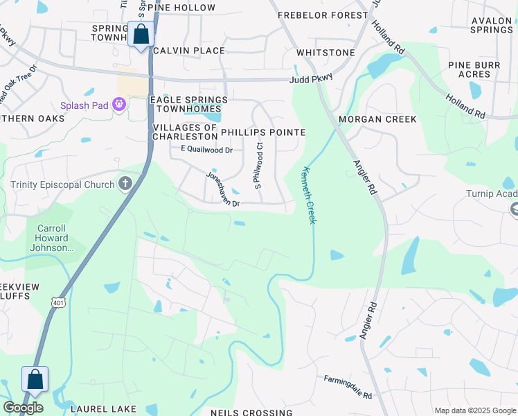 map of restaurants, bars, coffee shops, grocery stores, and more near 356 Joneshaven Drive in Fuquay Varina