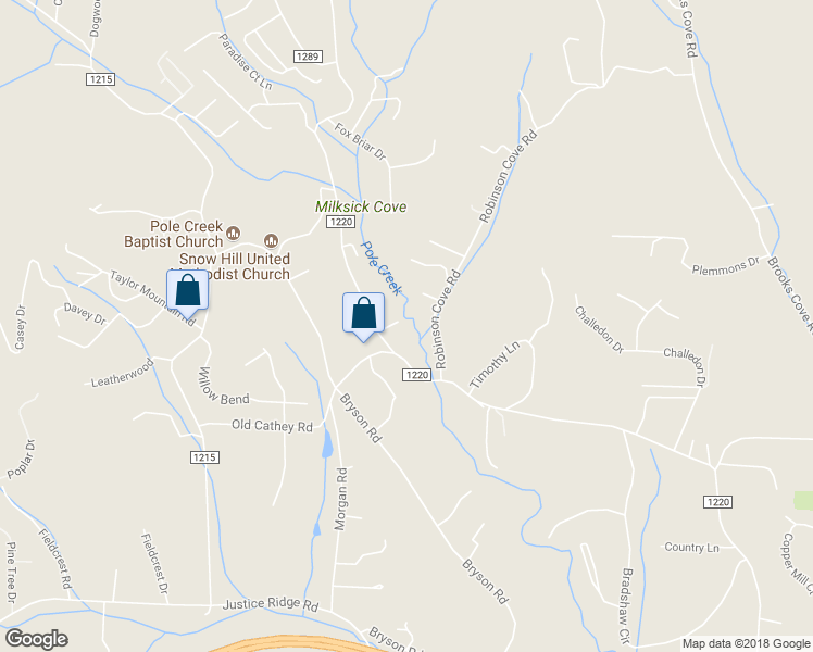 map of restaurants, bars, coffee shops, grocery stores, and more near 16 Wade Drive in Candler