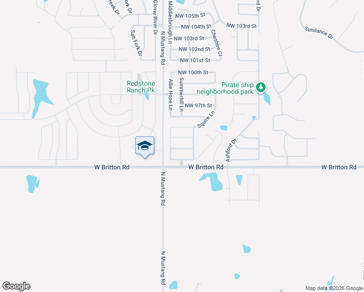 map of restaurants, bars, coffee shops, grocery stores, and more near 11205 Northwest 94th Terrace in Yukon