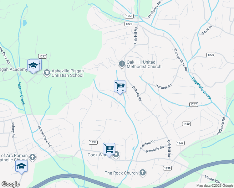 map of restaurants, bars, coffee shops, grocery stores, and more near 105 Foxioci Circle in Candler