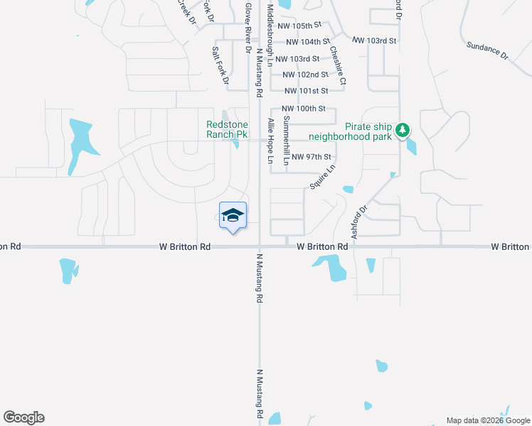 map of restaurants, bars, coffee shops, grocery stores, and more near 9525 Timberwind Lane in Yukon