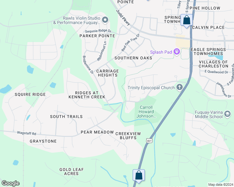 map of restaurants, bars, coffee shops, grocery stores, and more near 1125 Steelhorse Drive in Fuquay Varina