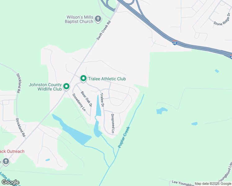 map of restaurants, bars, coffee shops, grocery stores, and more near 114 Jade Street in Smithfield