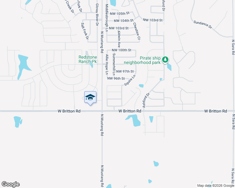 map of restaurants, bars, coffee shops, grocery stores, and more near 11209 Northwest 95th Terrace in Yukon