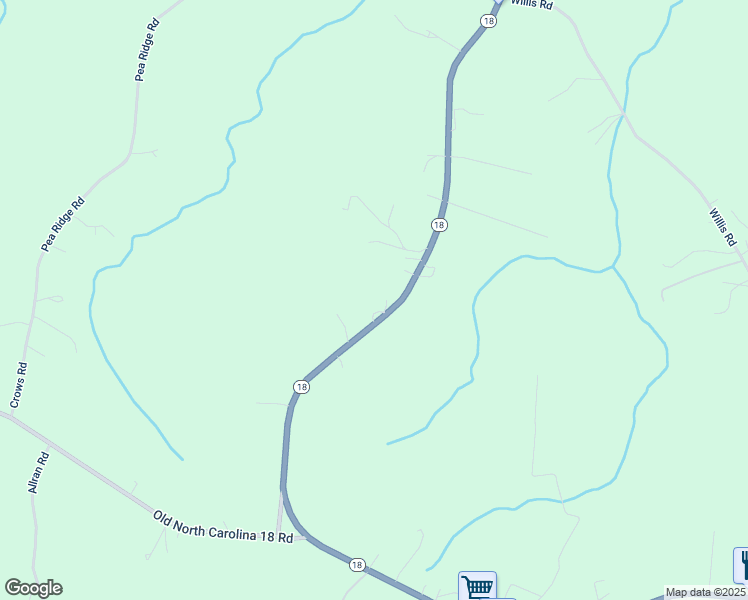 map of restaurants, bars, coffee shops, grocery stores, and more near 4083 North Carolina 18 in Vale
