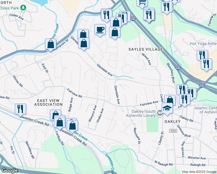 map of restaurants, bars, coffee shops, grocery stores, and more near 27 Blalock Avenue in Asheville