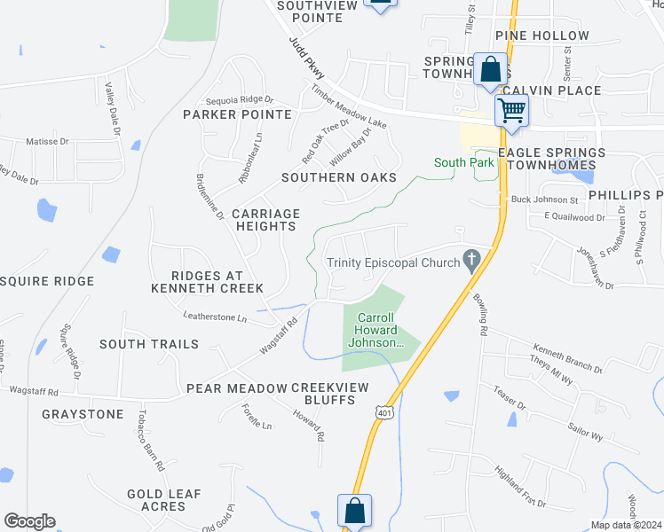 map of restaurants, bars, coffee shops, grocery stores, and more near 651 Cotton Brook Drive in Fuquay Varina