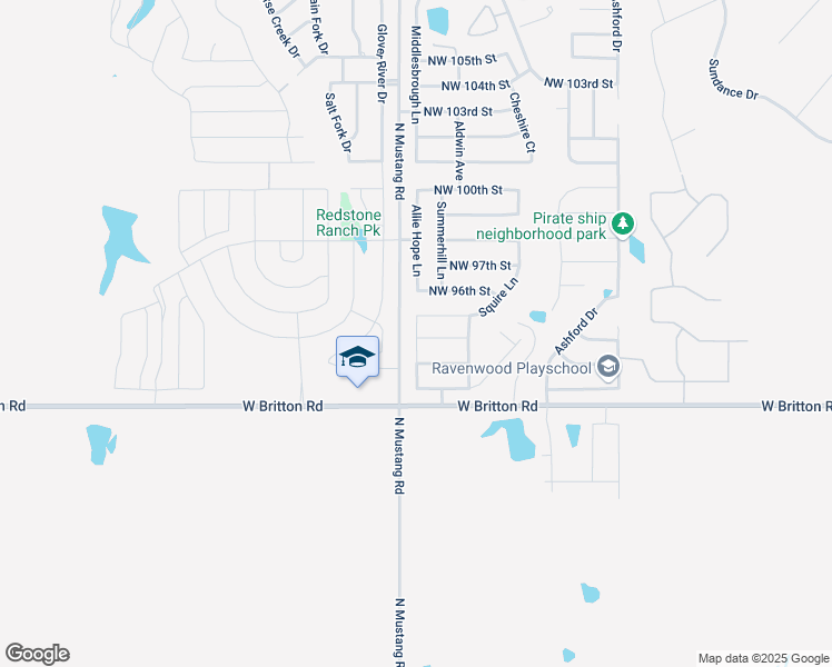 map of restaurants, bars, coffee shops, grocery stores, and more near 9533 Timberwind Lane in Yukon