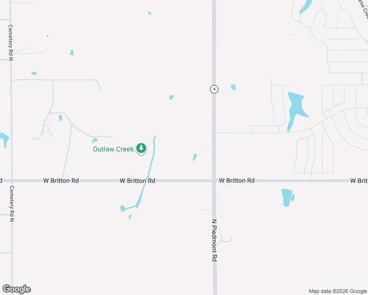 map of restaurants, bars, coffee shops, grocery stores, and more near 9601 North Piedmont Road in Yukon