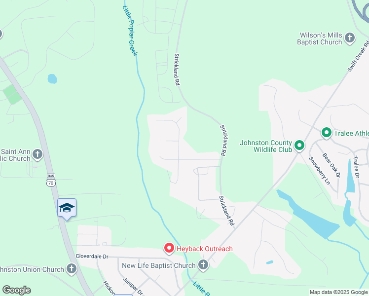 map of restaurants, bars, coffee shops, grocery stores, and more near 58 Fox Chase Lane in Smithfield